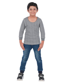 3PIN - Boys Grey Round Neck Thermal Top