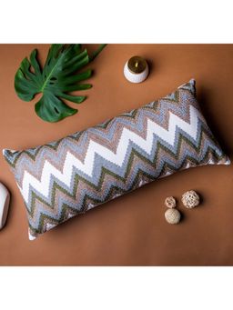 ALCOVE - Dual Chevron Aari Cushion Cover