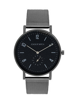 Joker and Witch - Joker & Witch Noel Classic Black Dial Mesh Round Analog Watch With Metallic Strap For Men