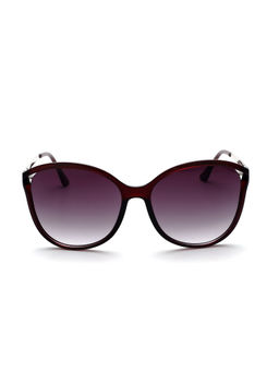 Bebe - Grey Lens Rectangular Sunglass Full Rim Maroon Frame With Gradient