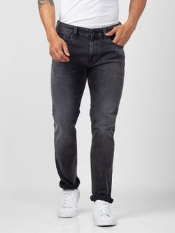 Spykar - Men Dark Grey Cotton Comfort Fit Straight Length Jeans (Ricardo)