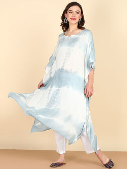 Maaesa - Women Grey Tie and Dye Crepe Kaftan Kurta