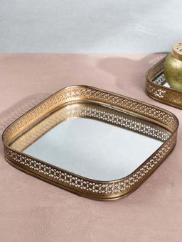 Fabindia - Gold Hans Glass Tray