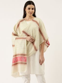 Pashmoda - Women White Kaani Woollen Stole