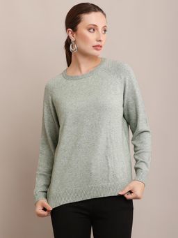 NOBARR - Women Round Neck Solid Full Sleeves Sweater