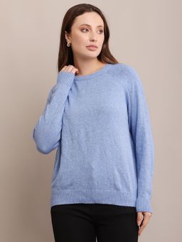 NOBARR - Women Round Neck Solid Full Sleeves Sweater