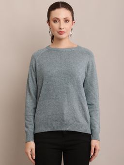 NOBARR - Women Round Neck Solid Full Sleeves Sweater