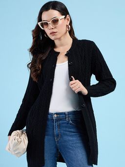 CLAPTON - Women Full Sleeve Casual Self Design Winter Wear Shrug