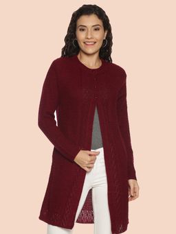CLAPTON - Women Full Sleeve Casual Self Design Winter Wear Shrug