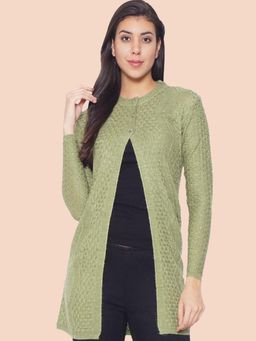 CLAPTON - Women Full Sleeve Casual Self Design Winter Wear Shrug