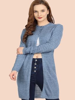 CLAPTON - Women Full Sleeve Casual Self Design Winter Wear Shrug