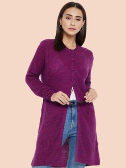 CLAPTON - Women Full Sleeve Casual Self Design Winter Wear Shrug