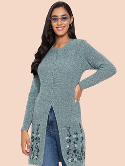 CLAPTON - Women Full Sleeve Casual Self Design Winter Wear Shrug