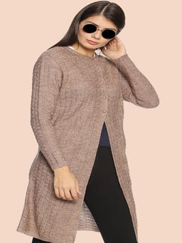 CLAPTON - Women Full Sleeve Casual Self Design Winter Wear Shrug