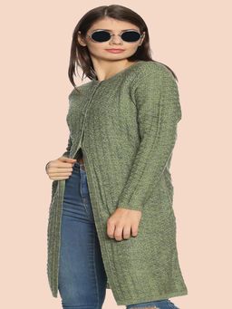 CLAPTON - Women Full Sleeve Casual Self Design Winter Wear Shrug