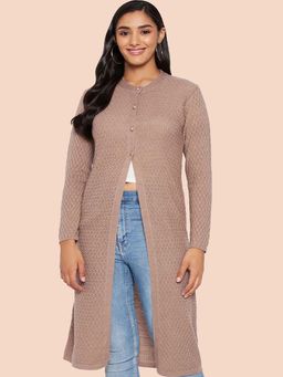 CLAPTON - Women Full Sleeve Casual Self Design Winter Wear Shrug