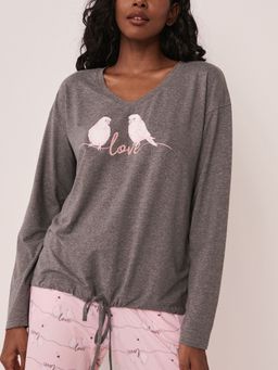 La Vie En Rose - T-shirt Lslv Vneck Peachy Dr
