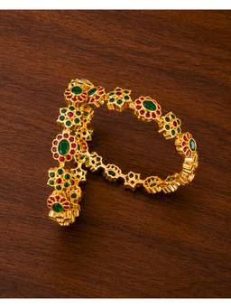 ZEVARLY - Gold-Plated Cz Studded Bangles