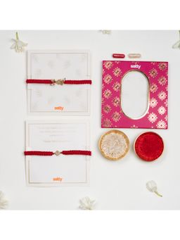Salty - Shubh Bandhan Red and White Rakhi for Bhaiya and Bhabhi