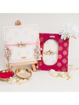 Salty - Kundan Rakhi Bandhan Lumba Rakhi for Bhaiya and Bhabhi
