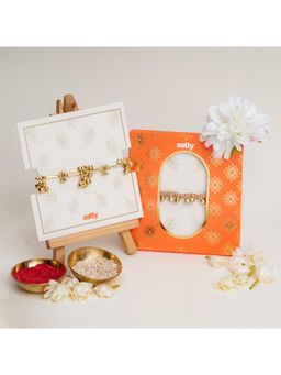 Salty - Gold and Pink Ghungroo Rakhi for Bhaiya and Bhabhi