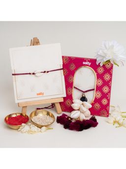 Salty - Shell Mangenta Rakhi Bandhan Lumba Rakhi for Bhaiya and Bhabhi