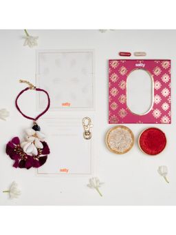 Salty - Magenta Tassel and Shell Lumba Bandhan Rakhi for Bhabhi