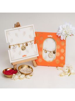 Salty - Pearl and Coin Shagun Bandhan Rakhi for Bhabhi