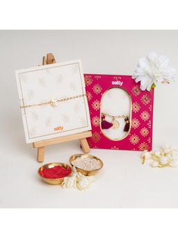 Salty - Coin and Tassel Gold and Magenta Rakhi Bandhan Lumba Rakhi for Bhaiya and Bhabhi