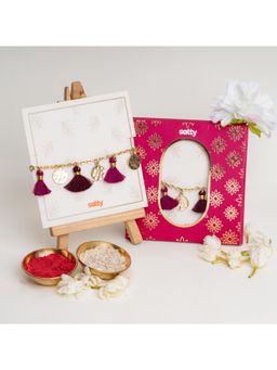 Salty - Purple Tassel Coin Hanging Bandhan Rakhi for Bhabhi