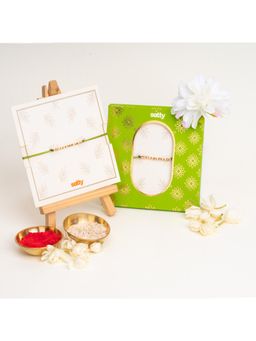 Salty Alpha - Golden Motif Minimal Bandhan Rakhi for Bhaiya