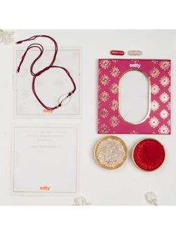 Salty Alpha - Cowrie Shell Pink Bandhan Rakhi for Bhaiya