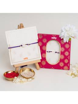 Salty Alpha - Cowrie Shell Purple Bandhan Rakhi for Bhaiya