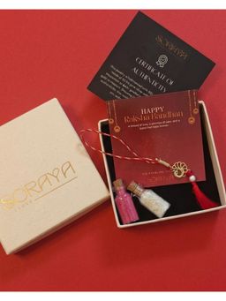 Soraya Luxe - 925 Silver 18K Gold Plated Peacock Pearl Lumba Rakhi For Bhabhi