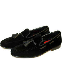 SHUTIQ - Cut Tassels and Cords Coal Black Loafers