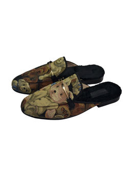 SHUTIQ - Teddy Green Backless Mules
