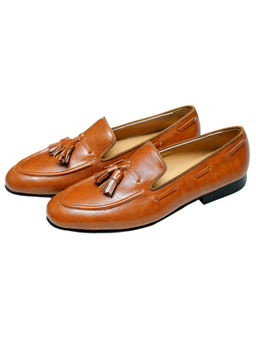 SHUTIQ - Kiltie Tan Leather Loafers