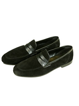 SHUTIQ - Russet Rawhide With Croco Bar Green Shoes