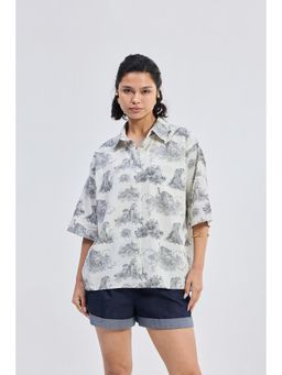 Reistor - Oversized Printed High-Low Shirt