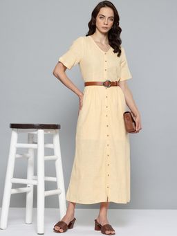 Scoup - Yellow cotton long dress
