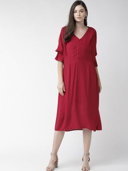 Scoup - Rayon Crepe Solid Dress