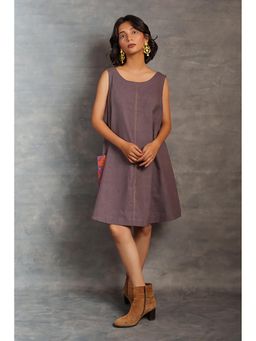 Thread Game - Women's Purple A-line Dress