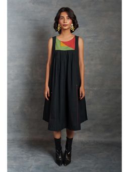 Thread Game - Women's Black A-line Dress