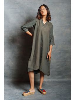 Thread Game - Women's Grey A-line Dress