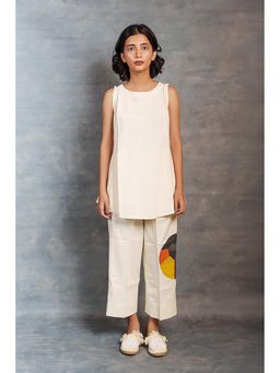 Thread Game - Women's Beige Embroidered Co-Ord Set