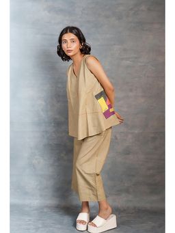 Thread Game - Women's Beige Embroidered Co-Ord Set