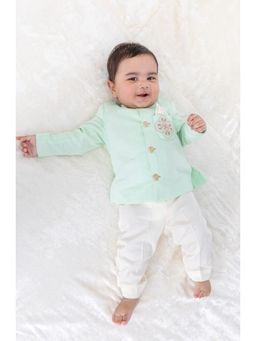 TIBER TABER - Boys Green Lotus Bandhgala & Pant