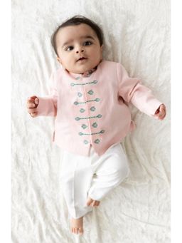 TIBER TABER - Boys Morpankh Pink Bandhgala & Pant