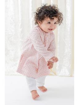 TIBER TABER - Boys Pink Kurta & Pyjama