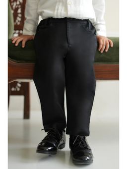 TIBER TABER - Boys Black Cotton Solid/Plain Pant
